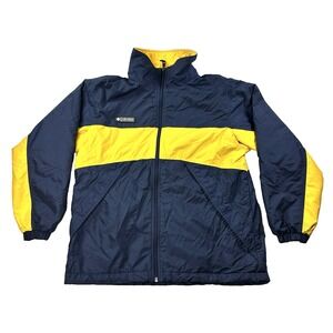 VTG Boys Youth Columbia Jacket Fleece Lined Navy Blue Size 14/16 Full Zip